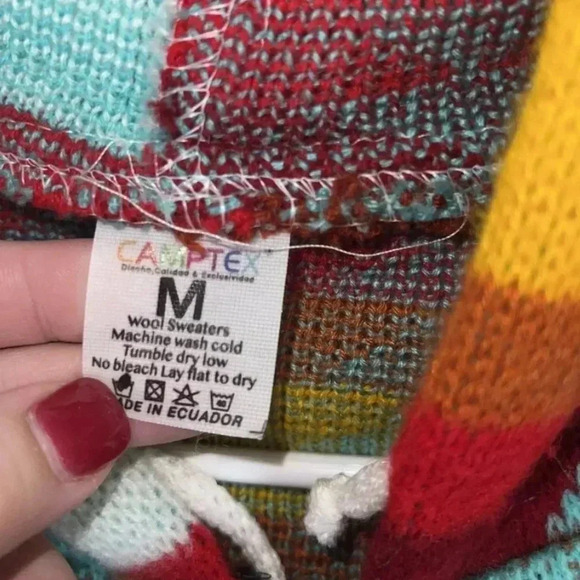 CAMPTEX Wool Hooded Jacket Aztec Full Zip Size Medium Wool - Picture 3 of 4